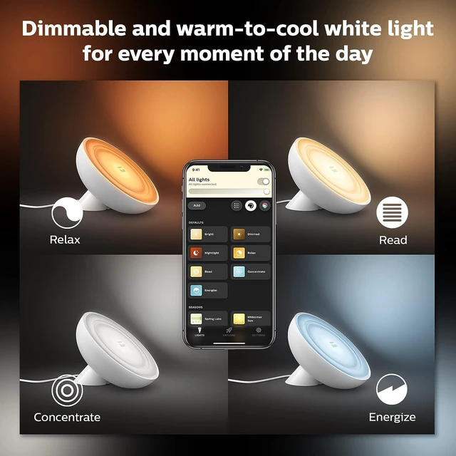 Alt view image 6 of 7 - Bloom White and Color Ambiance Smart Lamp, Works with Amazon Alexa, Apple Homekit and Google Assistant, Bluetooth Compatible, Corded, White