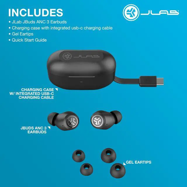 Alt view image 7 of 7 - True Wireless Earbuds, Active Noise Cancelling, Multipoint Connect, Google Fast Pair, Black