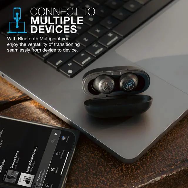 Alt view image 5 of 7 - True Wireless Earbuds, Active Noise Cancelling, Multipoint Connect, Google Fast Pair, Black
