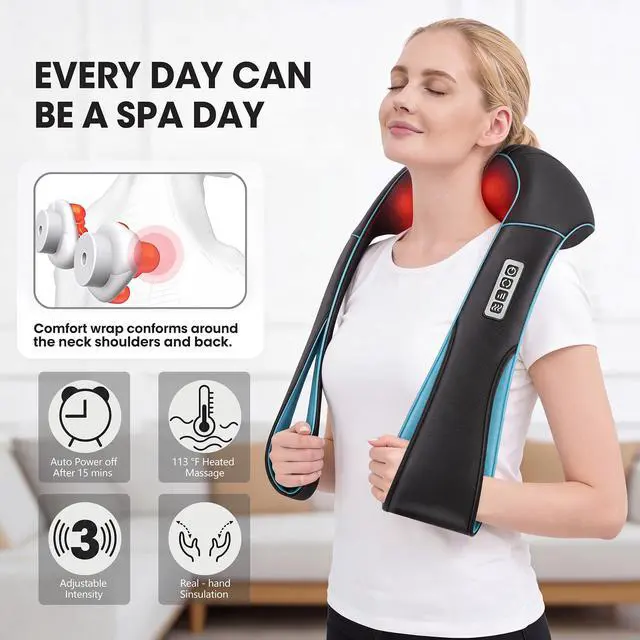 Alt view image 4 of 7 - Fathers Day Dad Gifts, Shiatsu Neck Massager with Heat for Pain Relief Deep Tissue Christmas Gift for Women, Men, Mom, Dad, Her, Him Amazing Back & Shoulder Relief from Daughter or Son