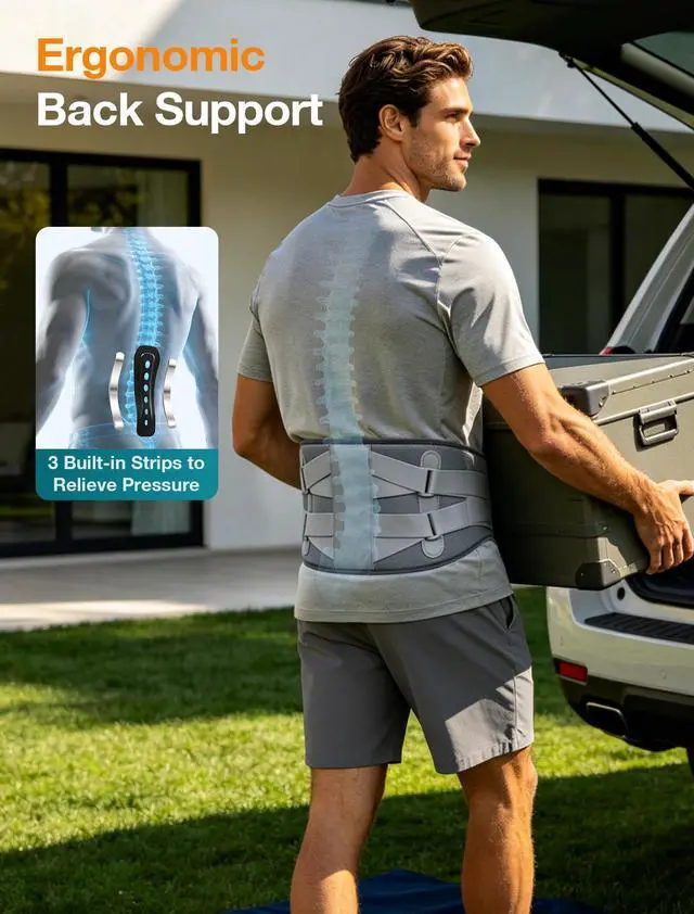 Alt view image 7 of 7 - 67" Cordless Heating Pad for Back, FSA Eligible Items Only List, Father-s Day Gift-s for Dad Women Men, Portable Lower Back Massager with 3 Heat 5 Vibration, Wireless Heating Pad for Cramps