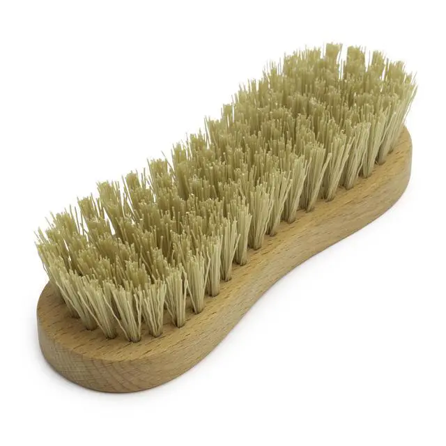 Alt view image 7 of 7 - Nylon Fiber Economy Utility Cleaning Hand Brush | Heavy Duty Hand-Held Scrub Brush Stiff Bristles | Wooden Body, Ideal Scrub Brushes for Cleaning (Peanut Shaped)