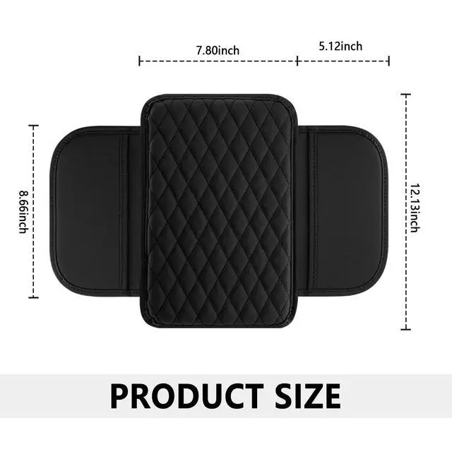 Alt view image 2 of 7 - Upgraded Car Center Console Cover,Microfiber Leather Car Armrest Cover Cushion with 2 Storage Bags,Universal Car Armrest Storage Box (Black)