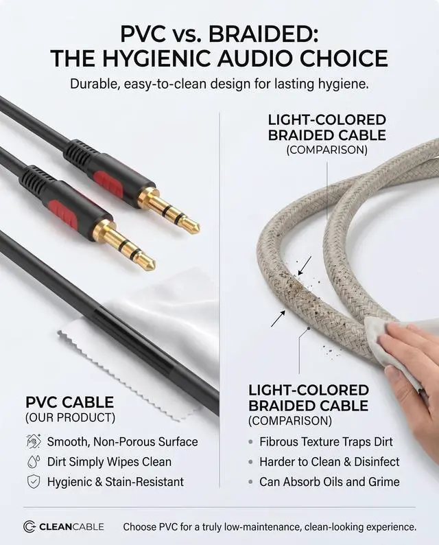 Alt view image 4 of 7 - 3.5mm Male to Male Audio Aux Cable 6ft, AUX Cable for Beats Headphones, iPods, iPhones, iPads, Home/Car Stereos and More