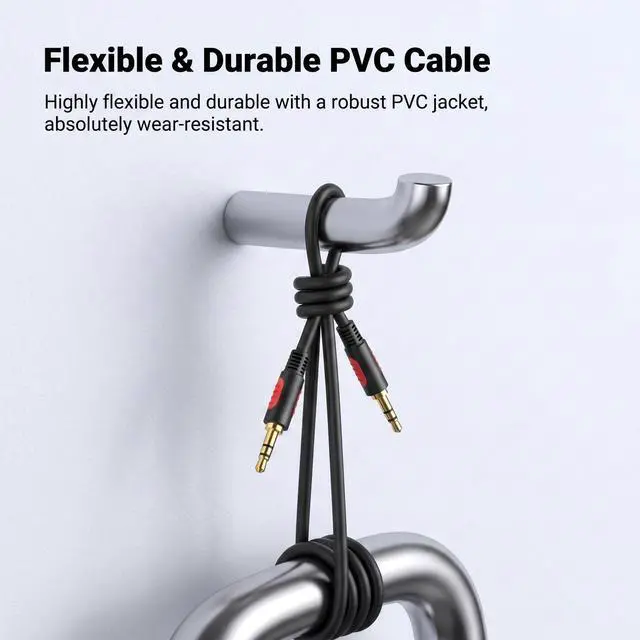 Alt view image 5 of 7 - 3.5mm Male to Male Audio Aux Cable 6ft, AUX Cable for Beats Headphones, iPods, iPhones, iPads, Home/Car Stereos and More