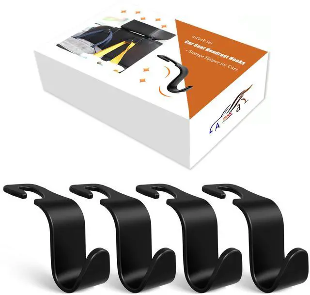 Main image of 4-Pack Car Headrest Hooks Holds 55lbs Seat Storage Organizer for Bags