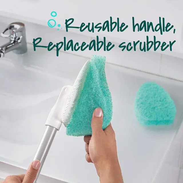 Alt view image 4 of 7 - Extendable Tub & Tile Scrubber Kit, Includes 1 Handle and 3 Non-Scratch Scrubber Pads