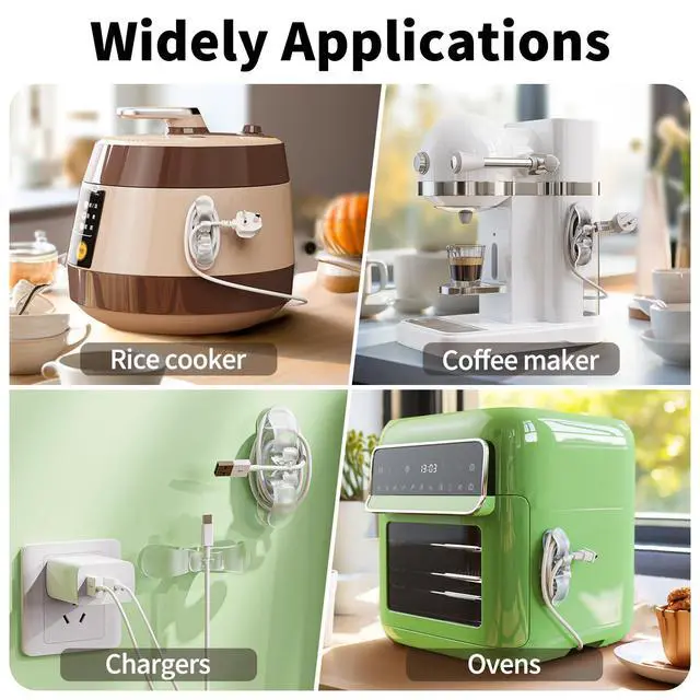 Alt view image 7 of 7 - 6PCS Clear Cord Organizer for Appliances, Kitchen Appliance Cord Organizer Stick On, Appliance Cord Holder, Cord Wrappers, Cord Winder for Pressure Cooker, Air Fryer, Blender, Coffee Maker, Toaster