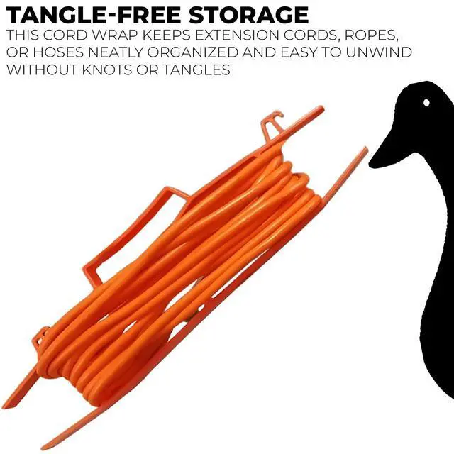 Alt view image 3 of 5 - 17.5" Plastic Cord Wrap Organizer 4 Pack Orange Cable Organizer with Handle for Extension Cords, Ropes & Hoses