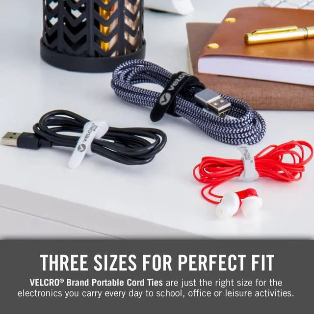 Alt view image 6 of 7 - Brand Portable Cord Organizer Ties | Organize Headphone Wires, Charging Cables, Power Cords in Backpacks Briefcases and Travel Bags | 3 Sizes and Colors, 36 pc Bulk Pack, 36pk Cord Ties