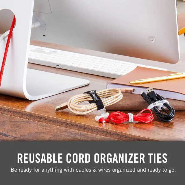 Alt view image 5 of 7 - Brand Portable Cord Organizer Ties | Organize Headphone Wires, Charging Cables, Power Cords in Backpacks Briefcases and Travel Bags | 3 Sizes and Colors, 36 pc Bulk Pack, 36pk Cord Ties
