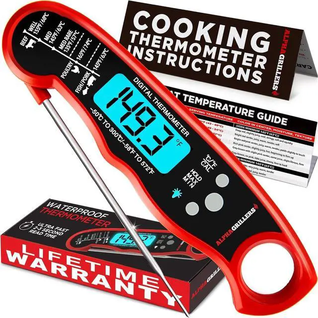 Main image of Meat Thermometer Digital Instant Read Food Thermometer for Cooking & Grilling Professional Kitchen Fathers Day Gift for Dad Men Him Husband