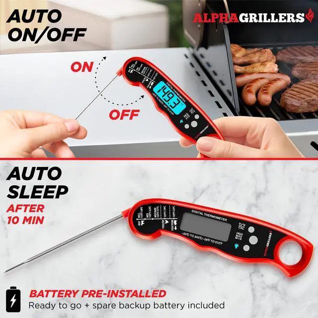 Alt view image 4 of 7 - Meat Thermometer Digital Instant Read Food Thermometer for Cooking & Grilling Professional Kitchen Fathers Day Gift for Dad Men Him Husband