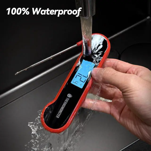 Alt view image 5 of 7 - 0.5 Sec Instant Read Meat Thermometer Digital with ±0.5 Precision, Food Thermometer for Cooking Kitchen Gadgets, Oven Grill Candy BBQ Essentials Accessories, Gifts for Him Dad Men Birthday, Red
