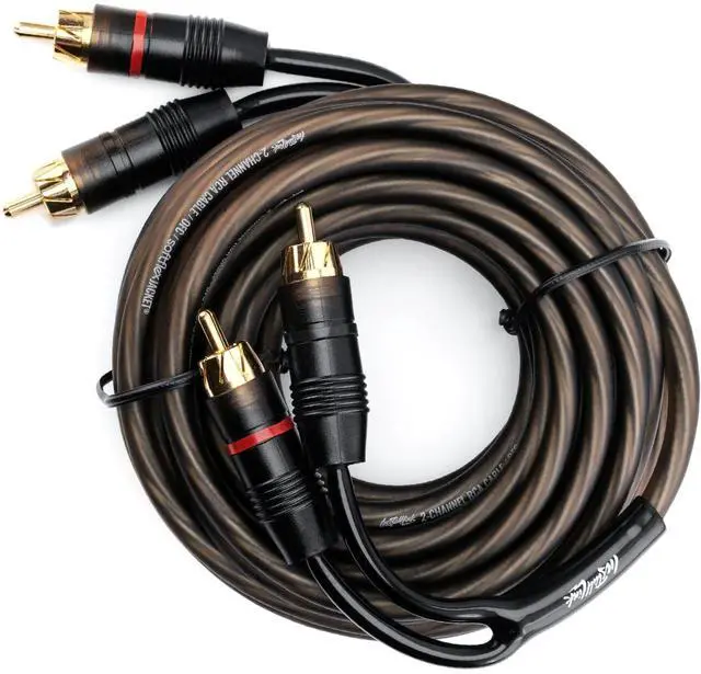 Main image of RCA Audio Cable (20 Feet) 2-Male, Subwoofer & Stereo (OFC) | Pure OFC Copper Interconnect, 2-Channel, for Amplifier, Home Theater, Pro Studio or Car Audio, Metal Tips for Low Resistance