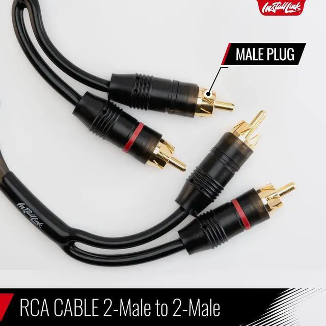Alt view image 2 of 7 - RCA Audio Cable (20 Feet) 2-Male, Subwoofer & Stereo (OFC) | Pure OFC Copper Interconnect, 2-Channel, for Amplifier, Home Theater, Pro Studio or Car Audio, Metal Tips for Low Resistance