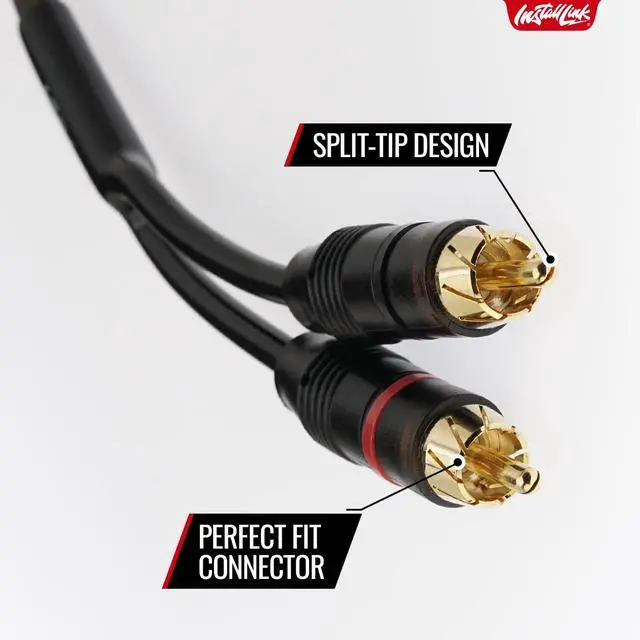 Alt view image 3 of 7 - RCA Audio Cable (20 Feet) 2-Male, Subwoofer & Stereo (OFC) | Pure OFC Copper Interconnect, 2-Channel, for Amplifier, Home Theater, Pro Studio or Car Audio, Metal Tips for Low Resistance
