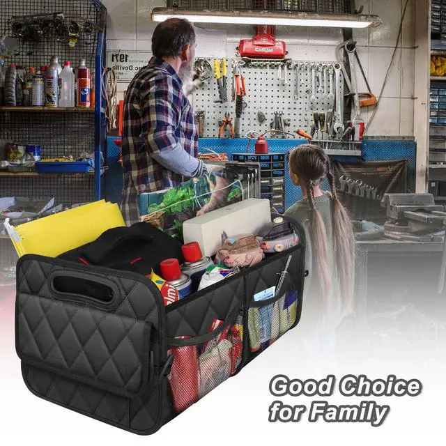Alt view image 7 of 7 - Car Trunk Organizer for SUV, Car Organizers and Storage with Reinforced Handles, Car Accessories for Women/Men 50LWaterproof Polyester Trunk Organizer, Black