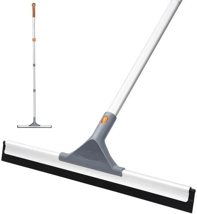 Main image of Floor Squeegee for Floor: Heavy Duty Scrubber with Extendable 60'' Aluminum Pole and Rubber Blade for Kitchen, Swimming Pool, Concrete Floors,Shower,Tiles,Garages,Windows,Glass,Pet Hair Removal