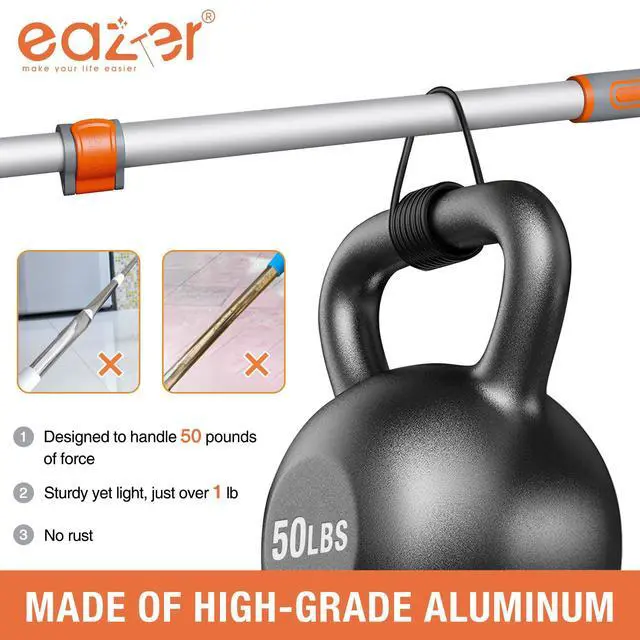 Alt view image 4 of 6 - Floor Squeegee for Floor: Heavy Duty Scrubber with Extendable 60'' Aluminum Pole and Rubber Blade for Kitchen, Swimming Pool, Concrete Floors,Shower,Tiles,Garages,Windows,Glass,Pet Hair Removal