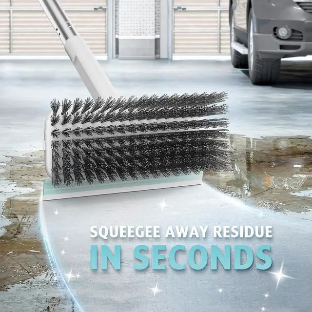 Alt view image 5 of 7 - Floor Scrubber, Stainless Steel Wire Scrub Brush with Long Handle, Sturdy, Durable, and Corrosion-Resistant, Outdoor Surface Cleaning for Concrete Patios, Deck, Garden, Garage