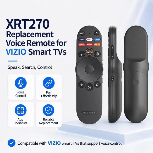 Alt view image 2 of 7 - XRT270 Voice Remote Control Replacement for VIZIO Smart TV Remote, Compatible with VIZIO SmartCast FHD 4K Quantum D/M/P/V-Series TVs
