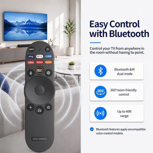 Alt view image 5 of 7 - XRT270 Voice Remote Control Replacement for VIZIO Smart TV Remote, Compatible with VIZIO SmartCast FHD 4K Quantum D/M/P/V-Series TVs