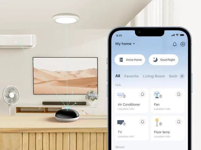 Alt view image 7 of 7 - Smart IR & IoT Hub w/ Chime, Matter-Certified, H110, Universal Remote | For TVs, ACS & 18+ Device Types, Supports 8,000+ Infrared Brands, Voice & App Control, Custom Schedules & Automations
