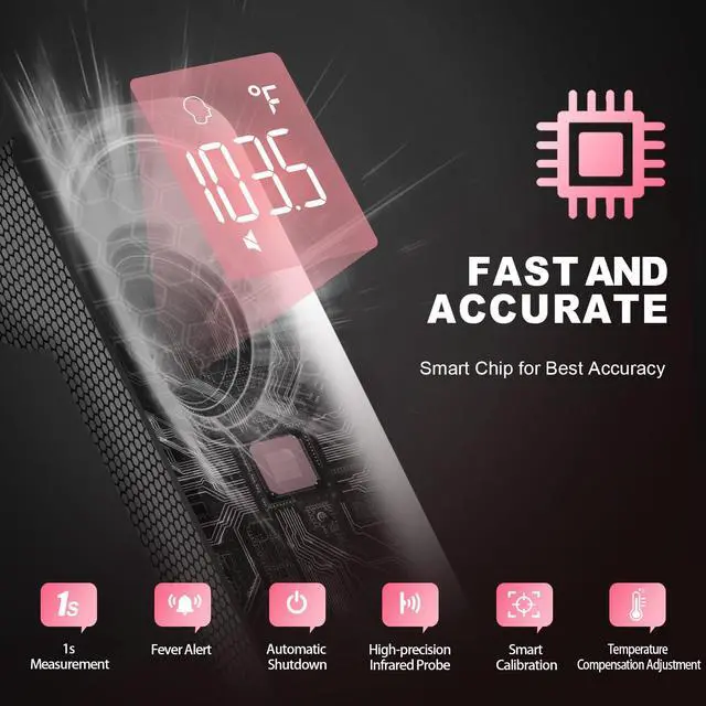 Alt view image 4 of 7 - No-Touch Thermometer for Adults and Kids, Digital Accurate Baby Thermometer with Fever Alarm, 1 Second Fast Result, Easy to use, 2 in 1 Mode