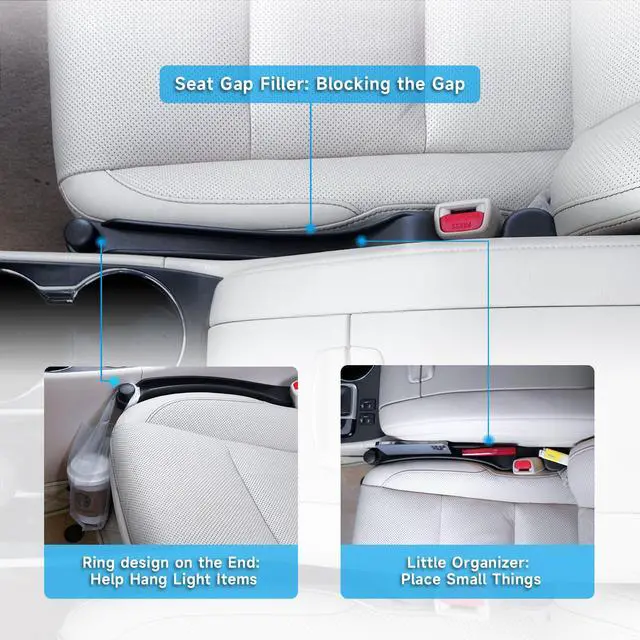 Alt view image 3 of 7 - Car Seat Gap Filler Organizer 2Pack Soft Foam 3IN1 Multifunctional