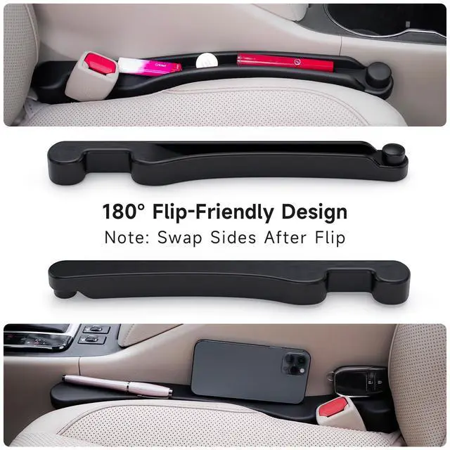 Alt view image 7 of 7 - Car Seat Gap Filler Organizer 2Pack Soft Foam 3IN1 Multifunctional