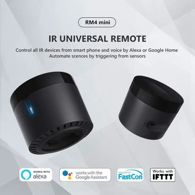 Alt view image 3 of 7 - RM4 Mini IR Universal Remote Control (2.4 GHz Wi-Fi Only), Smart Home Automation Wi-Fi Infrared Blaster for TV, AC, STB Audio, Works with Alexa, Google Home, IFTTT