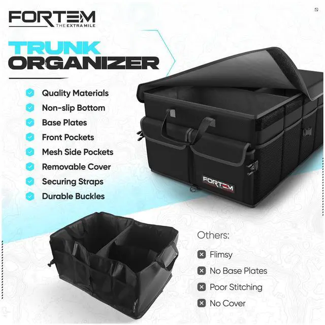 Alt view image 7 of 7 - Trunk Organizer For SUV Car Trunk Organizer, Foldable Storage, Car Accessories for Women Men, Collapsible Bag, 600D Oxford, Non Slip Bottom, Straps, Soft Cover (50L)