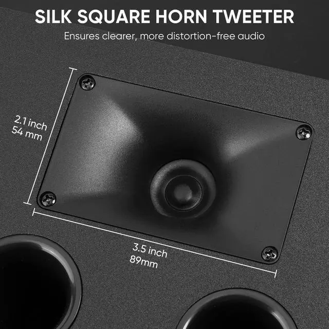 Alt view image 6 of 6 - Center Channel Speaker Dual 4-inch Woofers and Silk Tweeter | Crystal-clear Dialogue for Home Theater. 8,Passive Speakers, Wall Mount,Single
