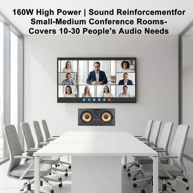 Alt view image 6 of 7 - in-Wall Center Channel Speaker, 2-Way Dual 5.25" Poly Woofers, 160W Peak, 1" Pivoting Silk Tweeter, Paintable,Home Theater Surround Sound (Single)