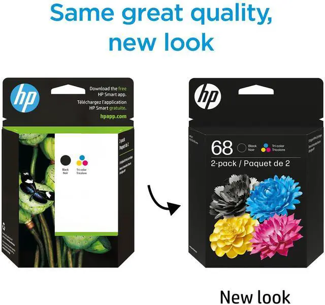 Alt view image 2 of 7 - 68 Black/Tri-Color Ink Cartridges, Works Envy 6100e,6500e Series, Eligible for Instant Ink, 6L6S2TN, Packaging May Vary,2 Count (Pack of 2)