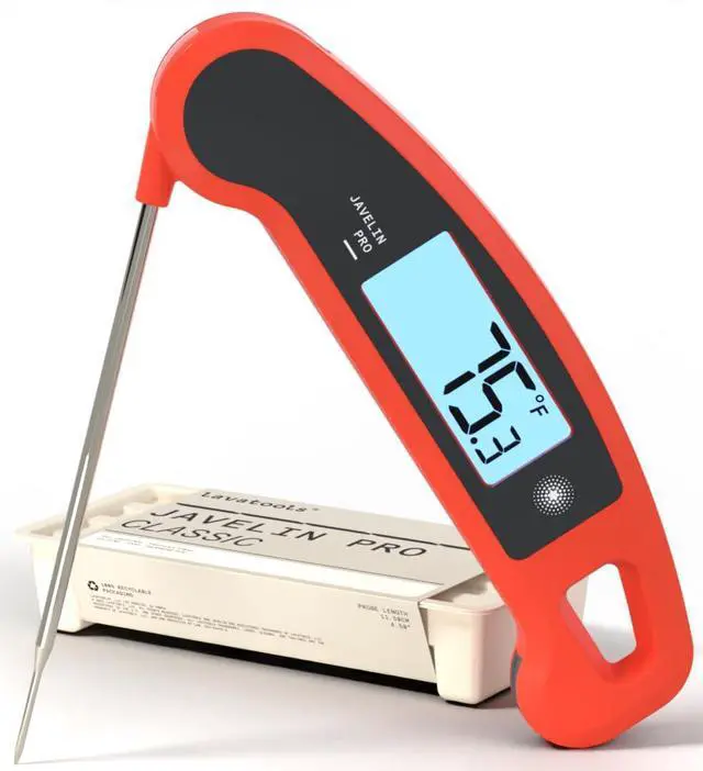 Main image of Javelin® PRO Classic Ultra-Fast 2-Second Professional Digital Instant Read Meat Thermometer for Grill and Cooking, Auto-Rotating Backlit Display, IP65 Water Resistant, NSF Certified Sambal