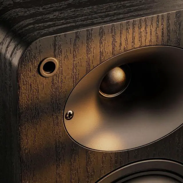 Alt view image 4 of 7 - Passive Bookshelf Speakers, Home Stereo Speakers for Record Player | Silk-Dome Horn Tweeter, 4 inch Woofer, Gold-plated Terminals, Speaker Wires not Included, Dual Bass Reflex Ports, 4