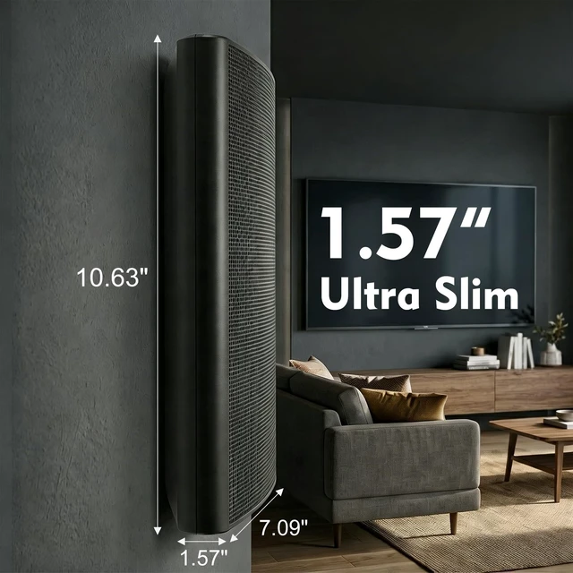 Alt view image 4 of 7 - Ultra Slim 5.25 Inch 240W Wall Mount Speakers, 8 Ohm Passive Home Theater Indoor Speakers for Bedroom, Kitchen, Living Room,Black(Pair)