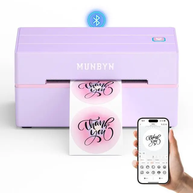 Main image of Bluetooth Thermal Label Printer, Wireless 4x6 Shipping Label Printer | Work for Shipping Packages Small Business Office or Home, Compatible with iPhone Android iPad Windows macOS Chrome