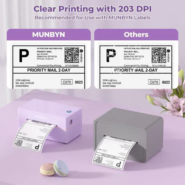 Alt view image 2 of 7 - Bluetooth Thermal Label Printer, Wireless 4x6 Shipping Label Printer | Work for Shipping Packages Small Business Office or Home, Compatible with iPhone Android iPad Windows macOS Chrome