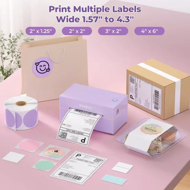 Alt view image 4 of 7 - Bluetooth Thermal Label Printer, Wireless 4x6 Shipping Label Printer | Work for Shipping Packages Small Business Office or Home, Compatible with iPhone Android iPad Windows macOS Chrome