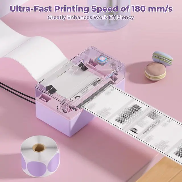 Alt view image 5 of 7 - Bluetooth Thermal Label Printer, Wireless 4x6 Shipping Label Printer | Work for Shipping Packages Small Business Office or Home, Compatible with iPhone Android iPad Windows macOS Chrome