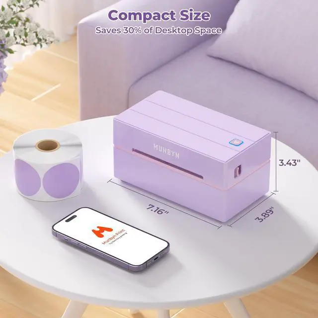 Alt view image 6 of 7 - Bluetooth Thermal Label Printer, Wireless 4x6 Shipping Label Printer | Work for Shipping Packages Small Business Office or Home, Compatible with iPhone Android iPad Windows macOS Chrome