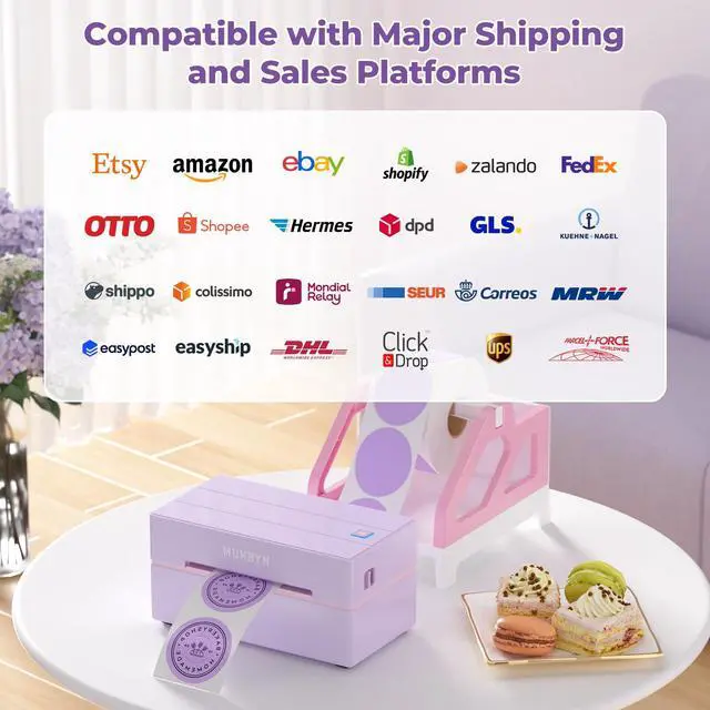 Alt view image 7 of 7 - Bluetooth Thermal Label Printer, Wireless 4x6 Shipping Label Printer | Work for Shipping Packages Small Business Office or Home, Compatible with iPhone Android iPad Windows macOS Chrome