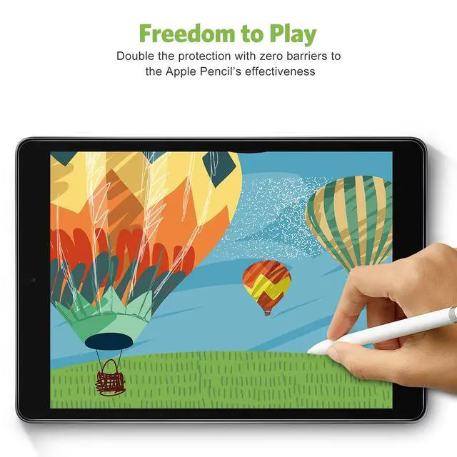Alt view image 3 of 7 - 2 Pack Screen Protector for iPad 9th 8th 7th Generation 10.2 Inch, Tempered Glass Film for iPad 9 8 7 (2021/2020/2019), Case Friendly, Apple Pencil Compatible, High Response