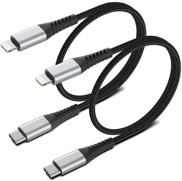 Main image of 2FT USB C to Lightning Cable, 2 Pack Short iPhone Charging Cable Braided | 2 Foot, Type C to Lightning, PD Fast Charging, MFi Certified, for iPhone 14 13 12 11 Pro Max Mini 10 8 7 Plus XR XS SE