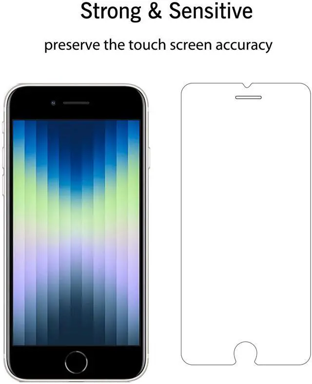 Alt view image 5 of 6 - Screen Protector for iPhone SE 2020/2022 2Pack 0.33mm 4.7 Inch Tempered Glass Case Friendly iPhone SE 2nd/3rd Generation