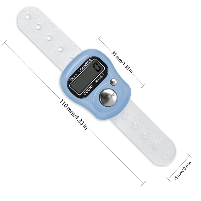 Alt view image 4 of 7 - Sewery Electronic Finger Tally Counter 7-Pack, Mini LCD Digital Display Tally Counter, Handheld Counter Clicker Pitch Counter for Coaching, Knitting, Lap, Fishing, Golf and Row