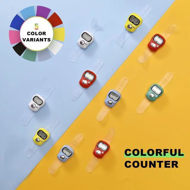 Alt view image 5 of 5 - Electronic Finger Counter, 5-Digit Number Count Clicker Mini LCD Digital Display Hand Tally Counter, Resettable Counters Clickers for Knitting, Crochet, Coaching, Lap, Golf, Toddler & Fidget 15 Colors